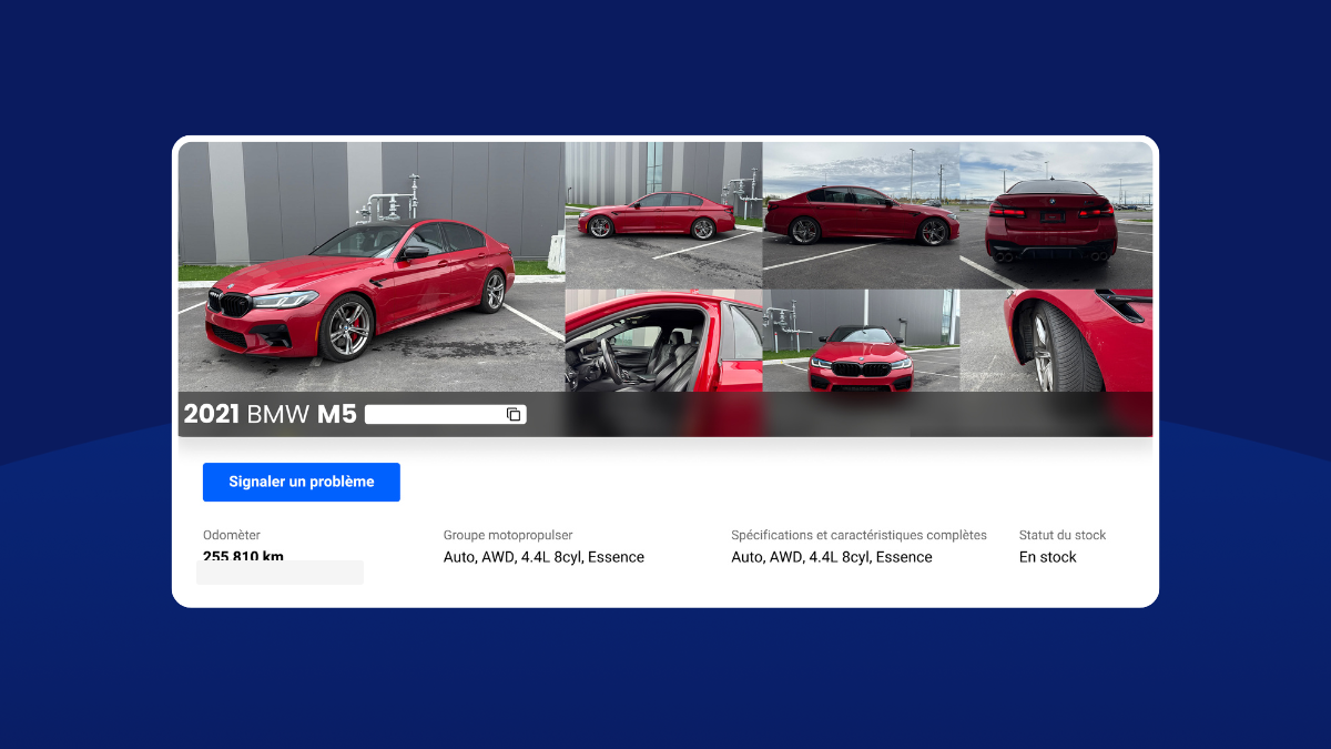 Page de Détails du Véhicule