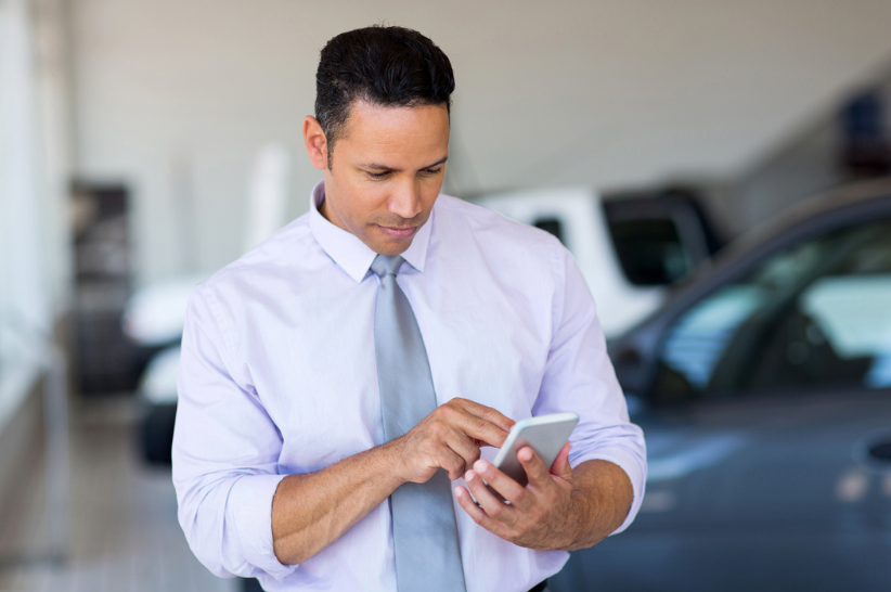 Dealer on phone